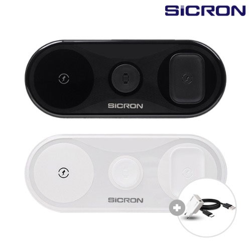 SICRON 15W + 15W 고속 트리오 스마트폰 무선충전패드 무선충전기 애플워치 에어팟 아이폰 충전기 ENW-T450Q
