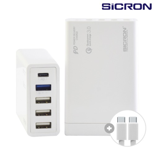 SICRON 80W (MAX) USB PD 퀵차지 3.0 고속 5포트 멀티 충전기 EN-898Q